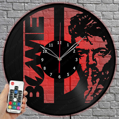 LED Vinyl Clock David Bowie LED Light Vinyl Record Wall Clock Home Decor 1879
