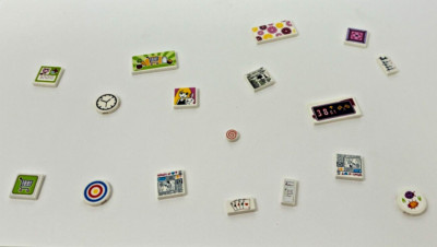 LEGO Friends Stickered TILES Parts/Pieces 2x4, 2x2, 1x2, Round - YOU CHOOSE