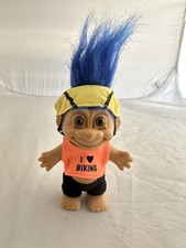 Russ I Love Biking Troll Doll Blue Hair Vintage Brand New