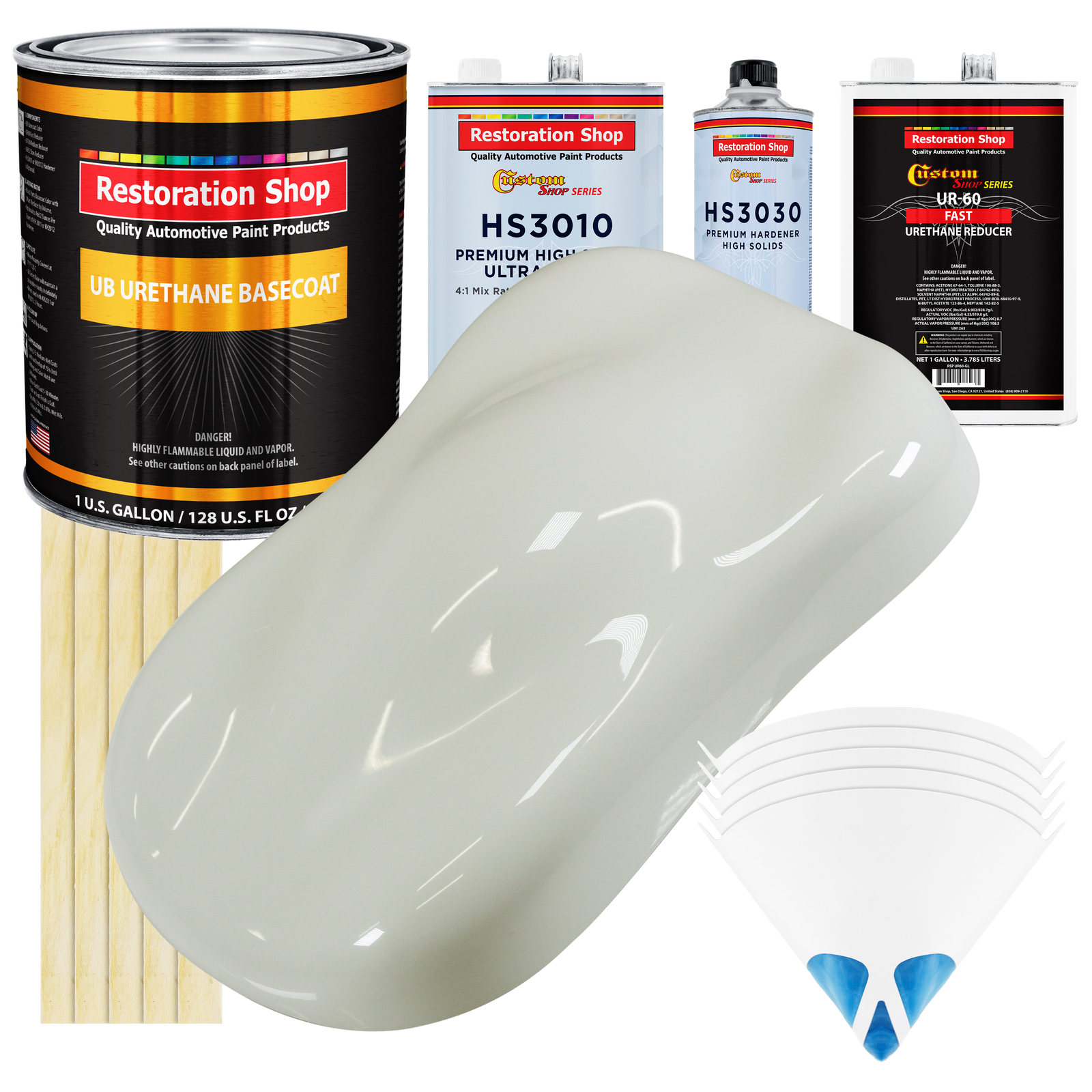 Ermine White Gallon Premium URETHANE BASECOAT CLEARCOAT Car Auto Paint FAST Kit