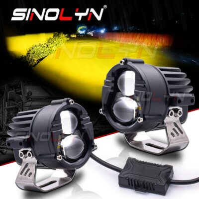 LED Fog Lights 140W Bi LED Spotlight Work Light 6000K+3000K 12V 24V Projector