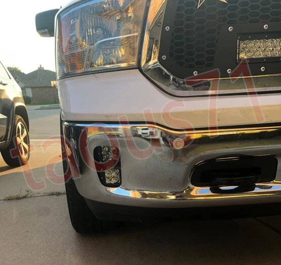 Kit de soporte de vaina de luz antiniebla LED doble para parachoques inferior Ram 1500 2013-2018 Foto 2 de 4