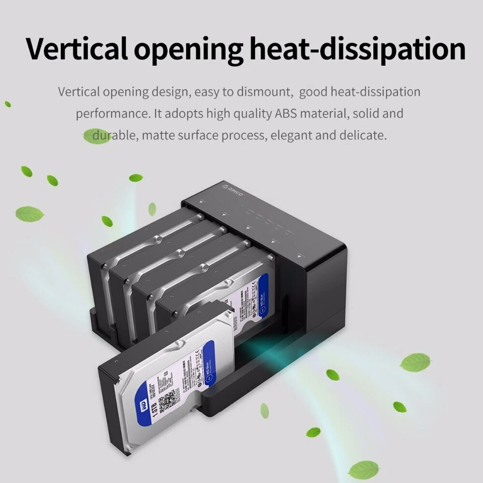 5 Bay USB3.0 SATA HDD SSD Docking Station Offline Clone 2.5"3.5" Hard Drive UASP - Image 4 of 4