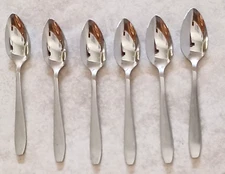 Lot of 6 Vintage Florida Grapefruit Growers Serrated Edge Stainless Steel Spoons