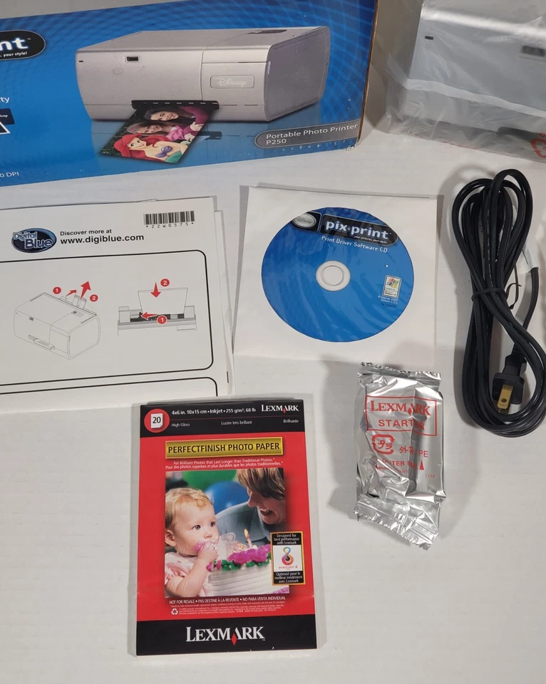 Disney Pix Print P250 Lexmark Portable Photo Printer NEW OPEN BOX  - Image 2 of 4