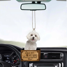 Personalized Maltese Dog Memorial Ornament, Maltese Dog Hanging Ornament