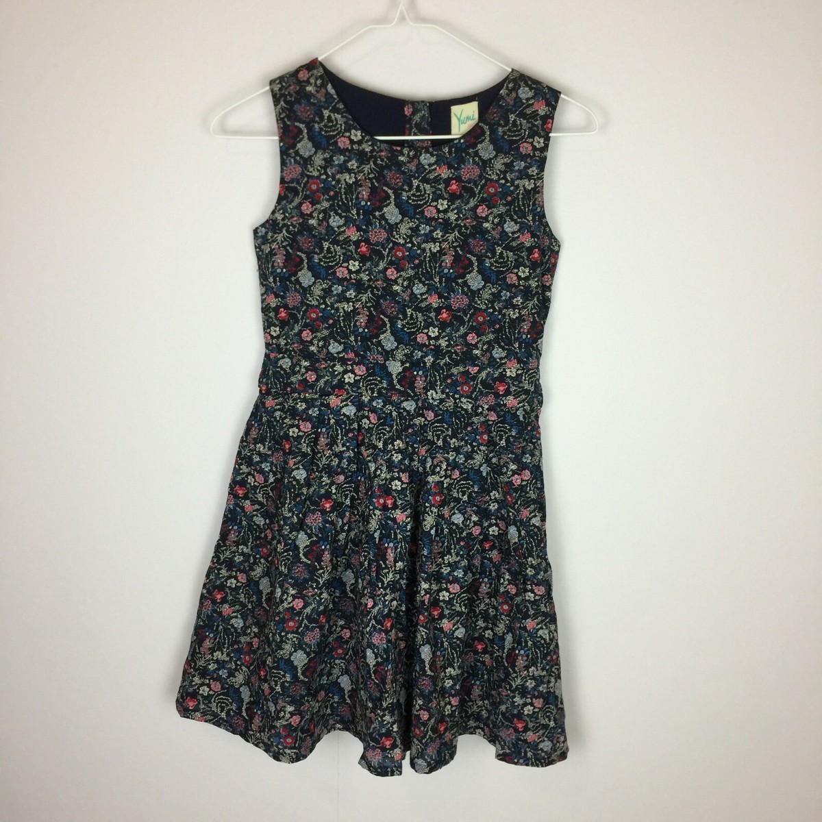 Robe Fille Yumi 11/12 Ans - Bleue Fleurie Mi-saison - Taille 152 - Occasion Très Bon état