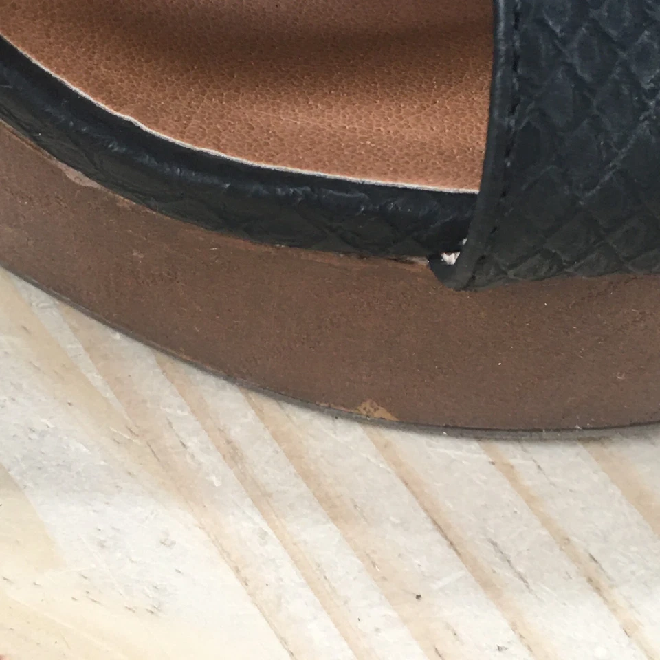 Sandalias Maurices para mujer 11 Beverly tacón de cuña negro imitación cuero Foto 4 de 4