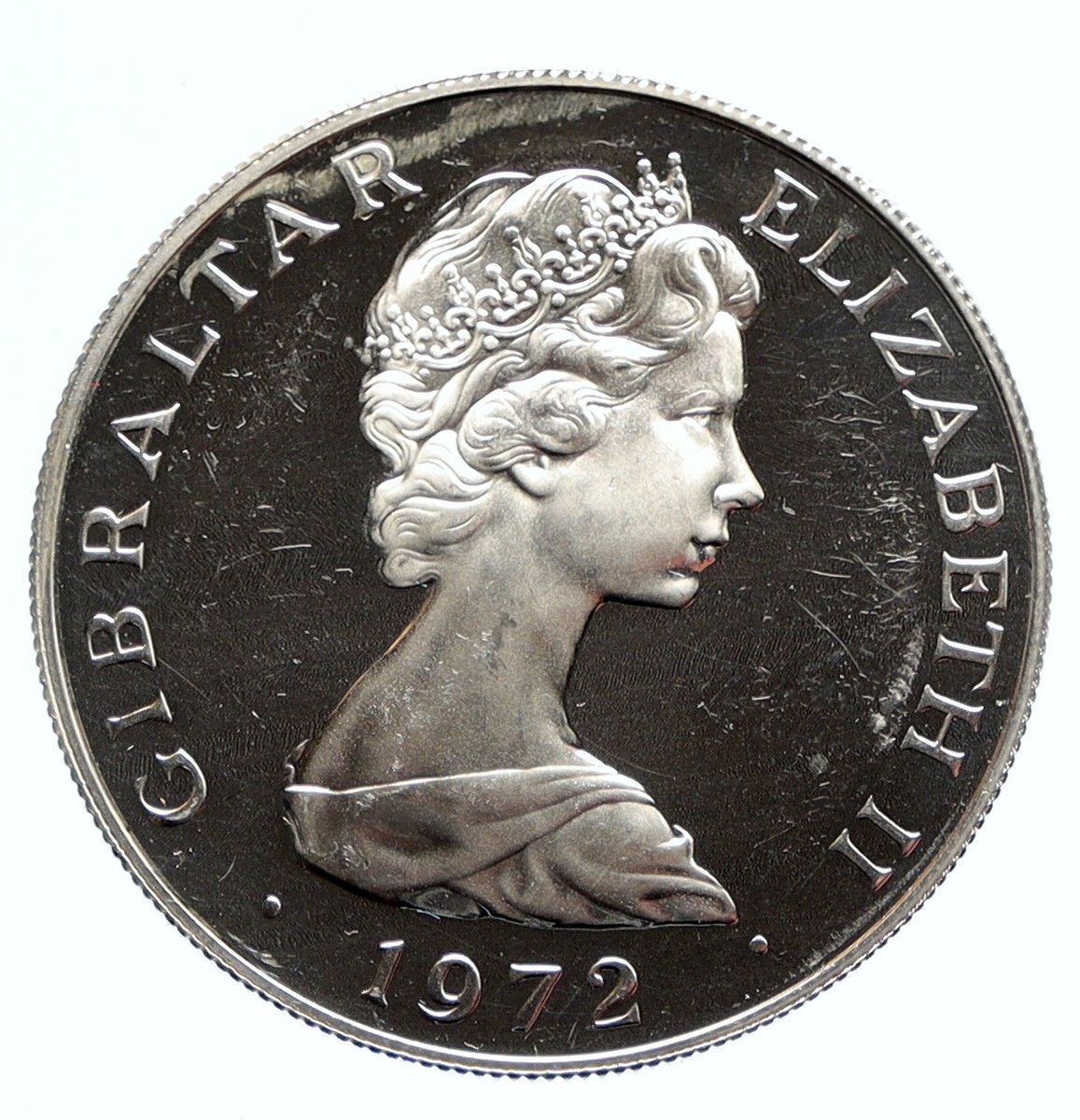 コレクション old coin of queen elizabeth II 1972 GIBRALTAR UK Queen Elizabeth II Silver OLD Proof 25 New Pence