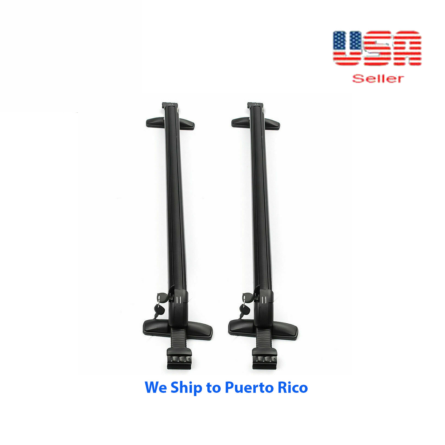 Aluminum Car Luggage Roof Rack Cross Bar Carrier Adjustable 90-100 cm W ...