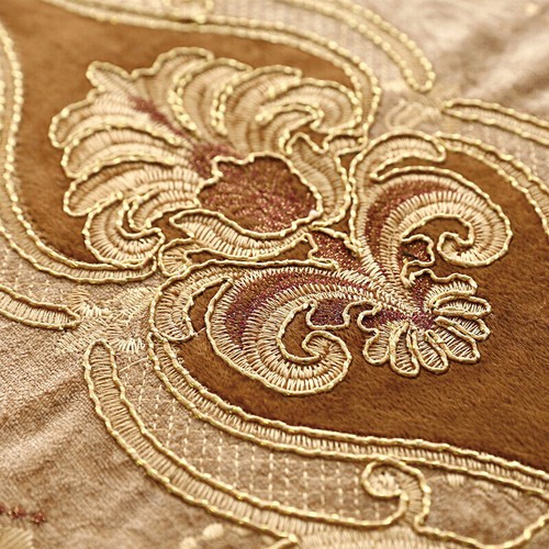 Custom Chenille embroidered thick coffee cloth blackout curtain valance C1750 - Picture 2 of 19