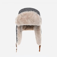 Unisex Pied De Poule Inverno Russo Colbacco Pelliccia Finta Orecchio Aletta Sci