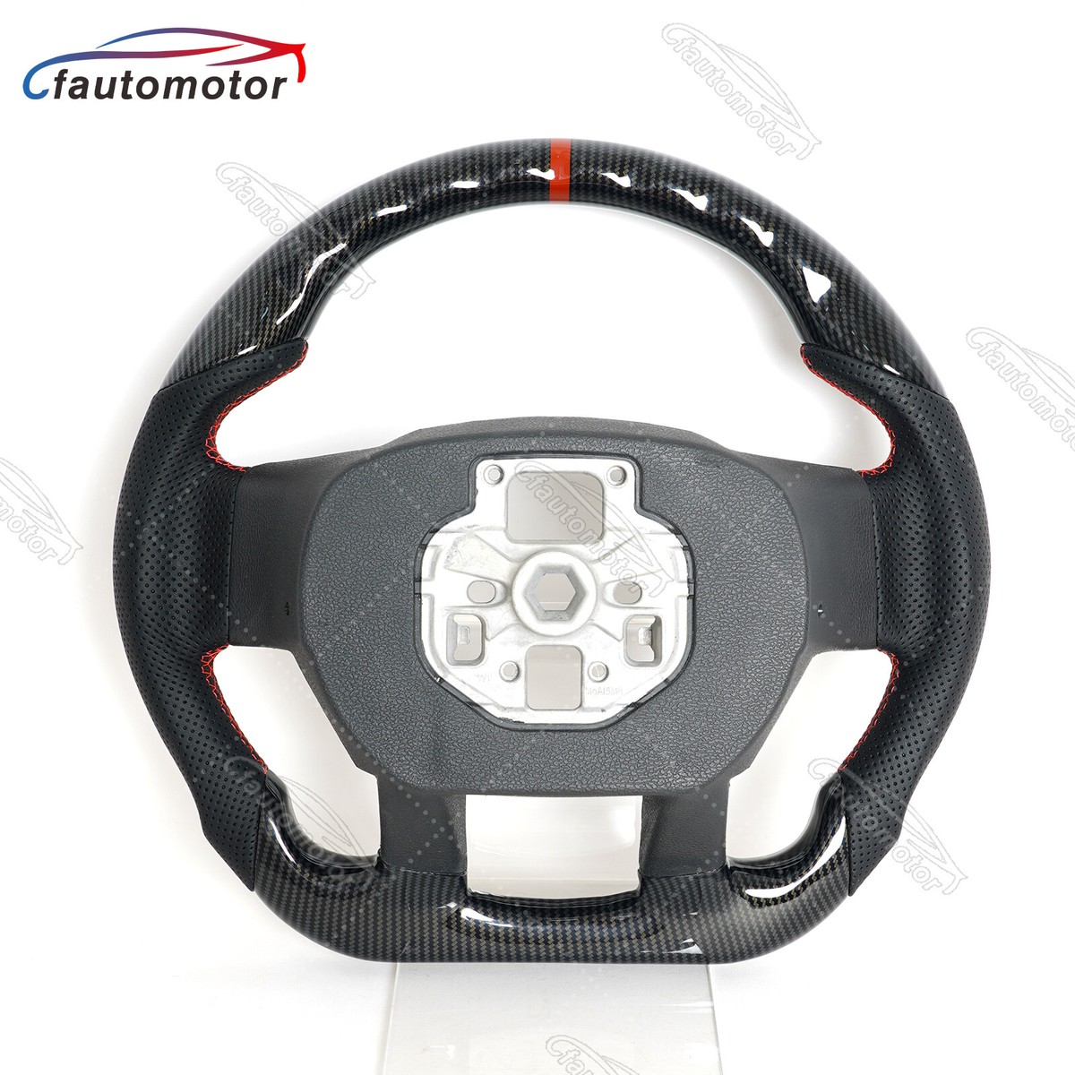 Abastado Carbon Fiber Steering Wheel Perforated Leather Steering Wheel Replacement For Patrol Y61 GR GU 1998 To 2016