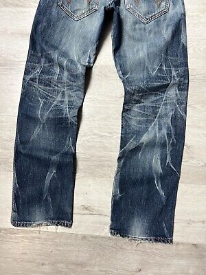 RARE Vintage Edwin 503 Blue Trip Leather Details Denim Pants RARE Vintage Edwin 503 Blue Trip Leather Details Denim Pants