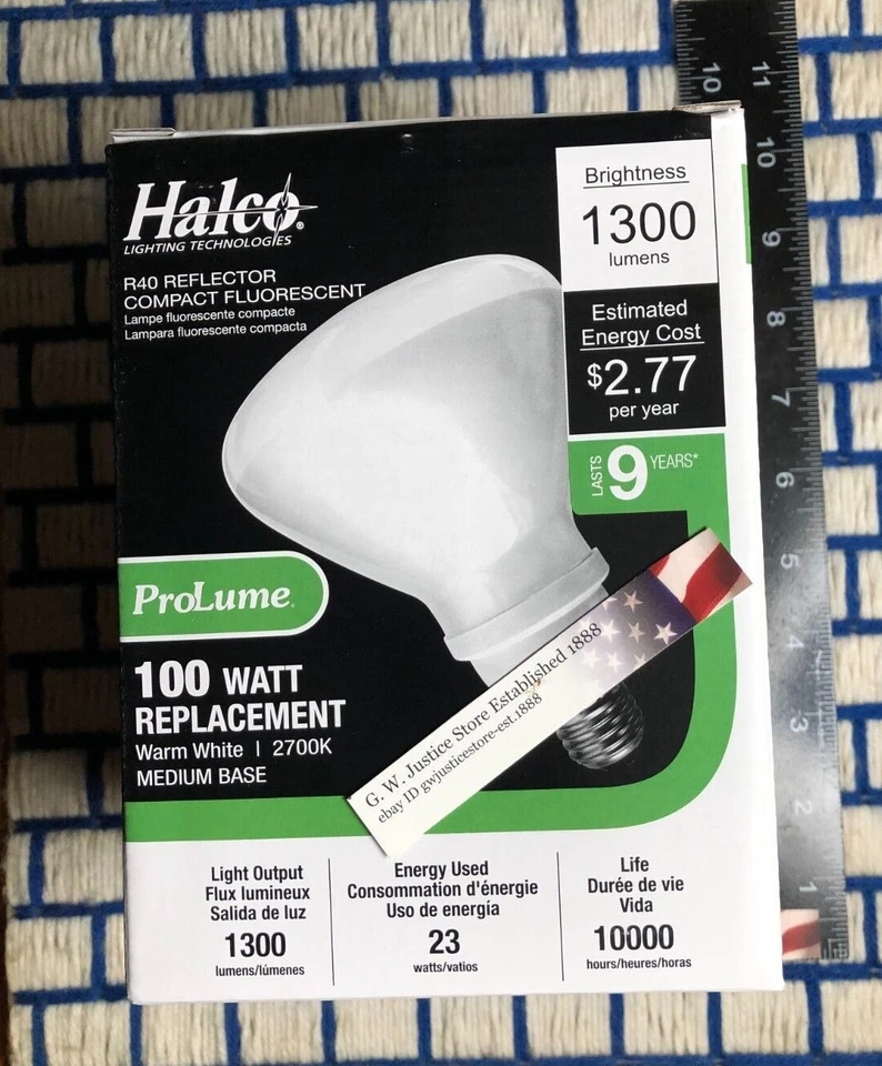 NEW Compact fluorescent FLOOD light BULB R40 CFL 2700K 10,000 hr. 23 watt = 100w - Image 2 of 4