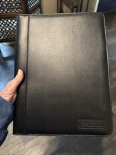 Perry Ellis VTG Black Organizer Portfolio File Legal Pad W Calculator NEW