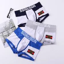 Men's Cotton Boxer Briefs Unique Design Mid Rise Underwear With Contoured Pouch