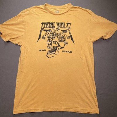 Remi Wolf Shirt Mens Large Yellow Skull Big Ideas Short Sleeve  Graphic Tee