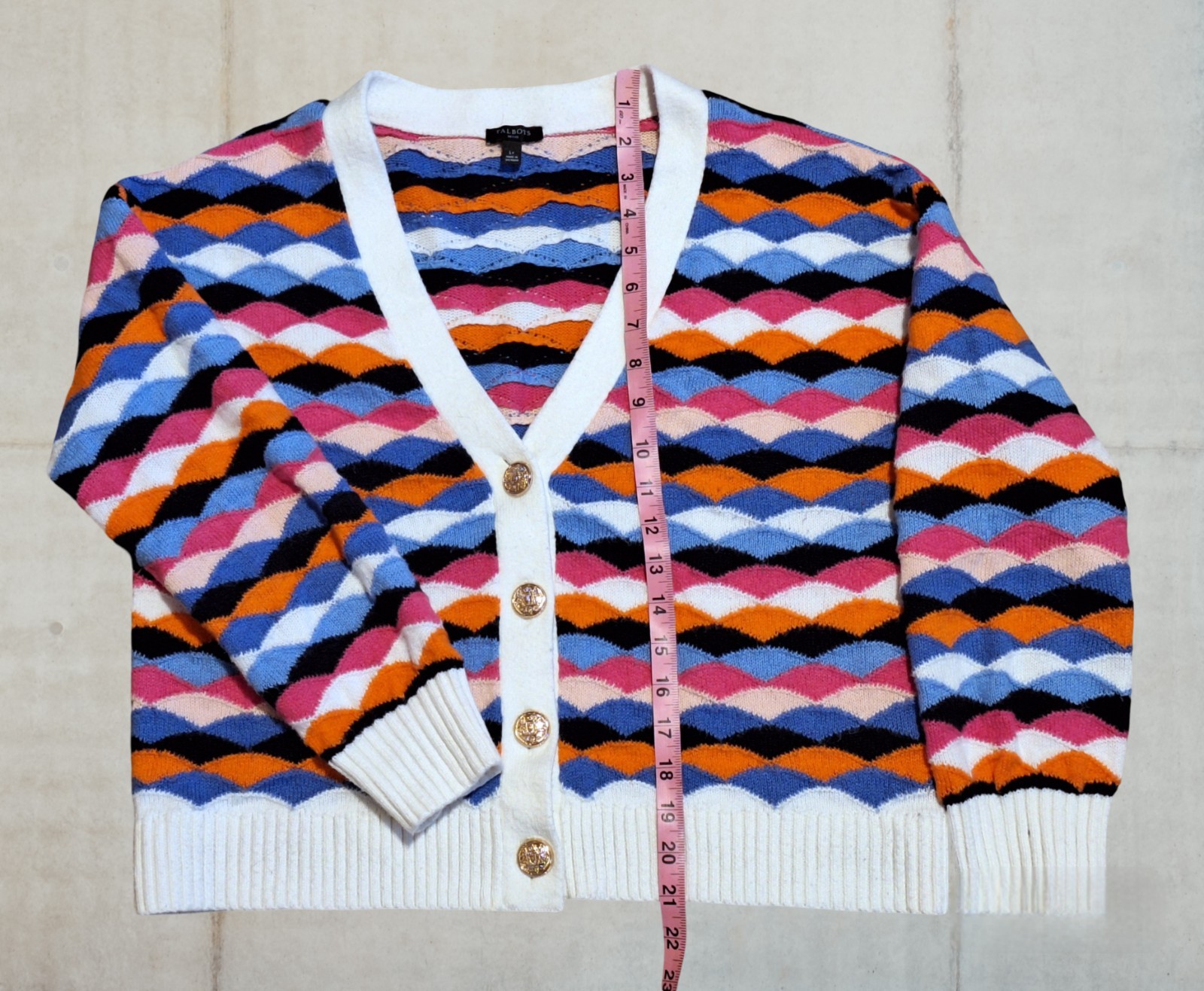 'Talbots' multi-colored wave pattern button-down … - image 6