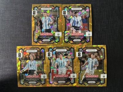   ARGENTINA! Panini Prizm 2026 Monopoly FIFA World Cup Gold Cracked Ice Lot