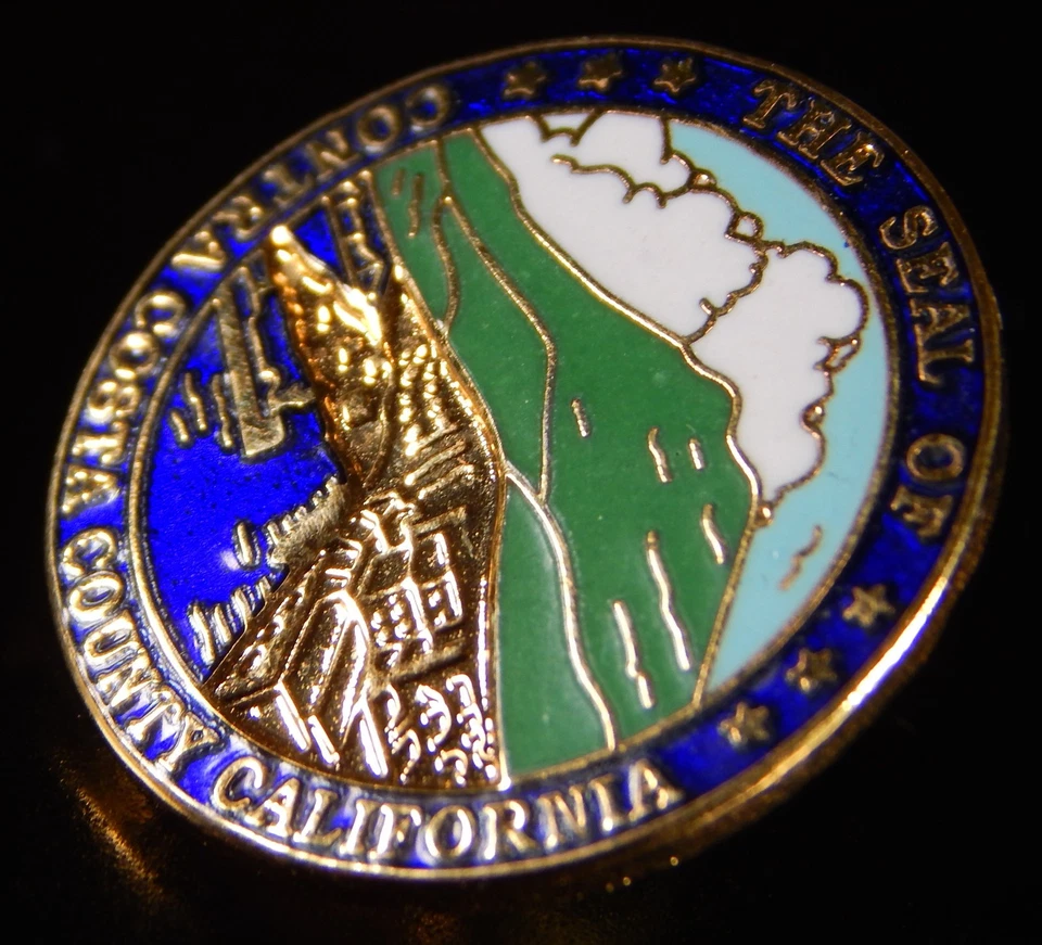 THE SEAL OF CONTRA COSTA COUNTY CALIFORNIA LAPEL PIN ENAMEL GOVERNMENT SEAL - Image 4 of 4