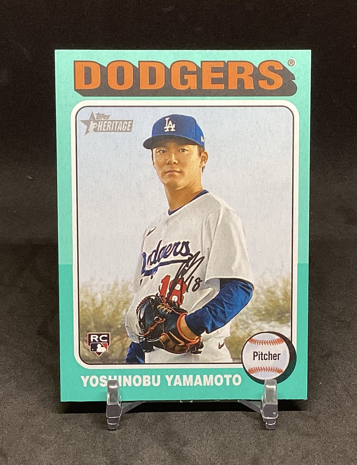 2024 Topps Heritage High Number  YOSHINOBU YAMAMOTO RC Aqua Border #553
