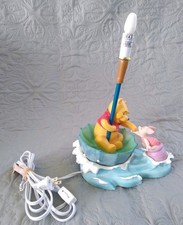 Vintage Disney Winnie the Pooh  Piglet Blustery Day In an Umbrella lamp VGC