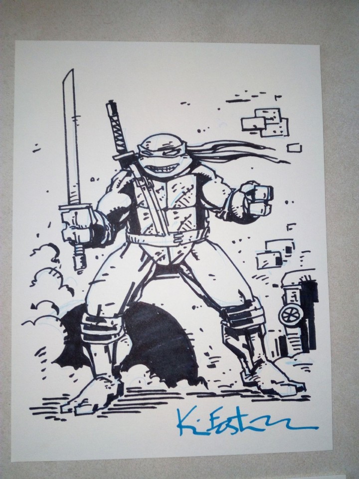 original art page TMNT ninja turtles original drawing by kevin eastman Comic Art