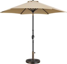 9FT Outdoor Patio Umbrella with Heavy Duty Base Push Button Tilt and Crank