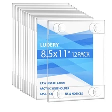 Acrylic Window Sign Holder 8.5 X 11 with 4 Suction Cups,Clear Acrylic Frames ...