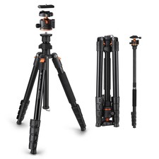 K F CONCEPT 75.6in Camera Tripod Heavy Duty DSLR Tripods w/ Clip for Smartphone