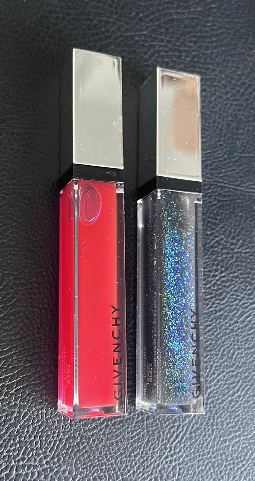 2 X Givenchy Lip Glosses Red Color Enhancing Gloss Revelateur & Black Interdit - Image 4 of 4