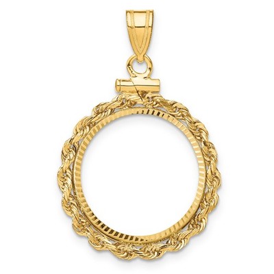 2,50 $ klassischer Kopf Viertel Adler Münzeinfassung 18 mm Seil Schraubverschluss 14k Gelbgold