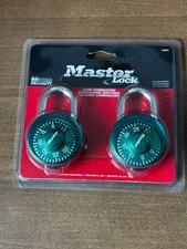 Master Lock Combination Padlock Set of 2: 1530T Same Combination Lock Green