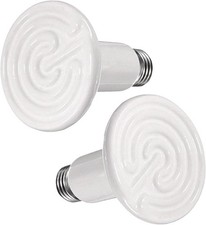 2pcs 75W Ceramic Heat Emitter Lamp No Light E26 Socket for Reptiles  Amphibians