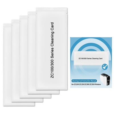 5Pcs ZC100 ZC300 Cleaning Card for Zebra ZC100 ZC150 ZC300 ZC350 ID Card Printer