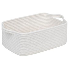 CubesLand Cute and Durable Small Cotton Rope Basket for Organizing, Woven Clo...