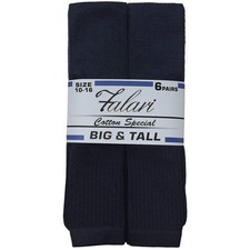 6 Pairs Men's Athletic Tube Socks Over the Calf - Big  Tall 10-15 Big  Tal...