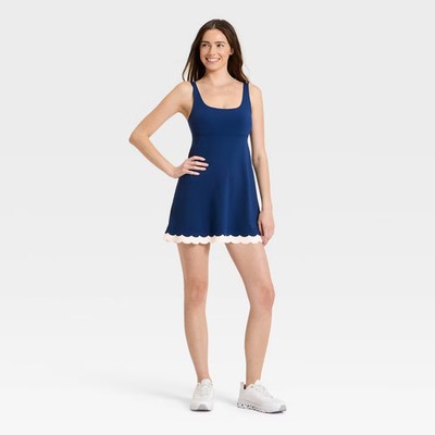 Women Knit Scallop Active Dress - JoyLab