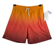 Old Navy Boys Swim Trunks Large 10-12 Elastic Drawstring UPF 50 Gradient Ombre