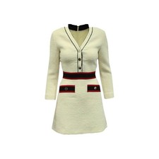 Maje Dress Ivory Size 1 Small Tweed Gucci Look
