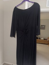 Ann Taylor Side Twist Elegant Party Business Casual Black Dress Sz 10