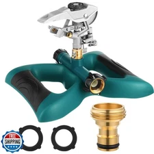 Jingmore 1 Packs Lawn Impact Sprinkler Heavy Duty Rotating Adjustable Pulsati