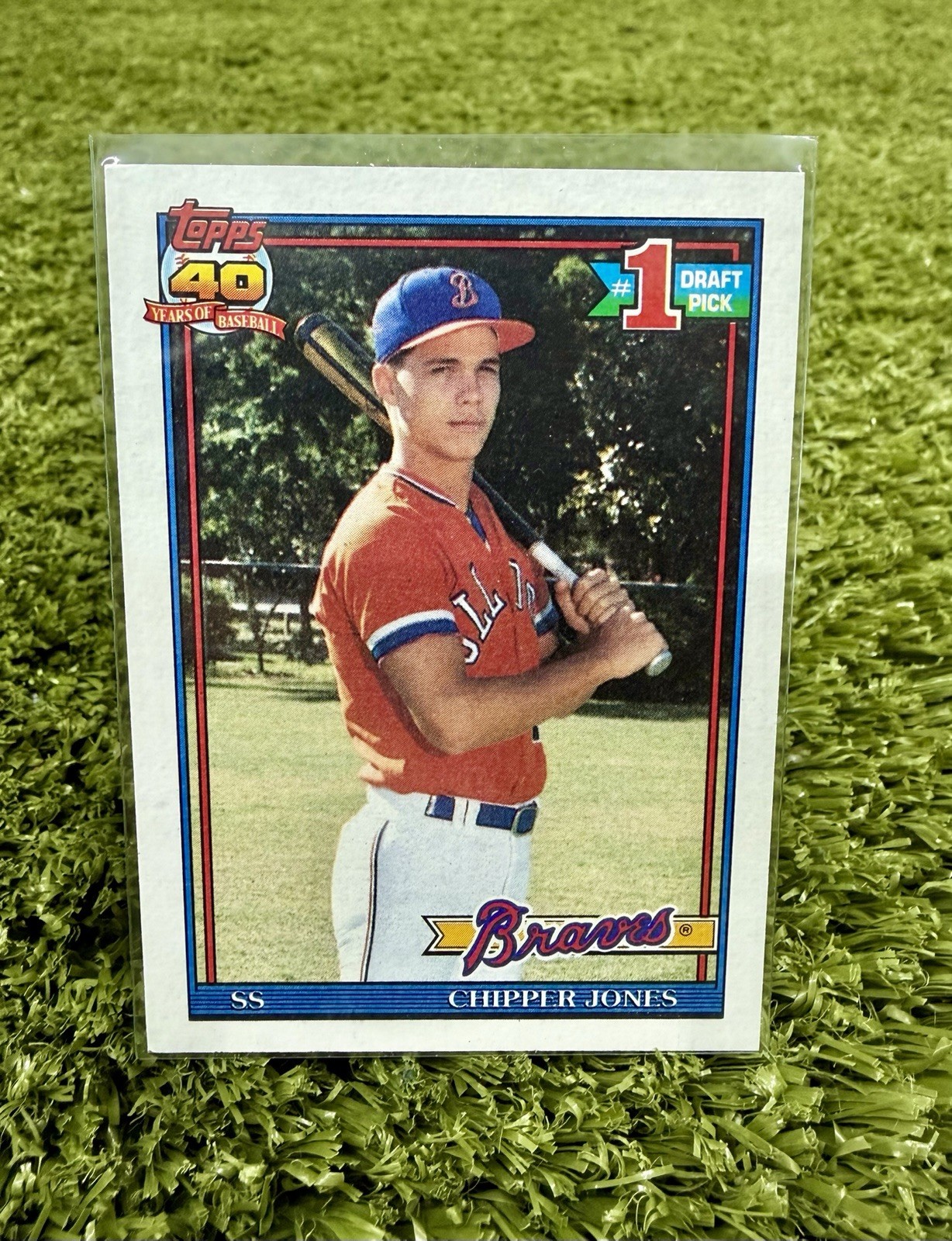 1991 Topps - Chipper Jones #333 (RC) #1 Draft Pick - ATL Braves Rookie - MLB HOF