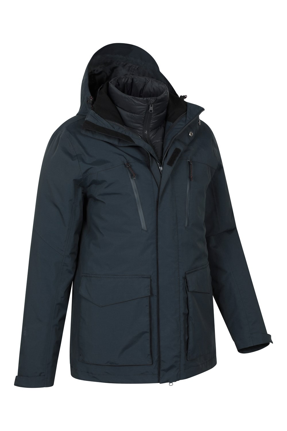 Mountain Warehouse Correspondent Men's Down 3 In 1 Jacket Padded Waterproof Coat image 3
