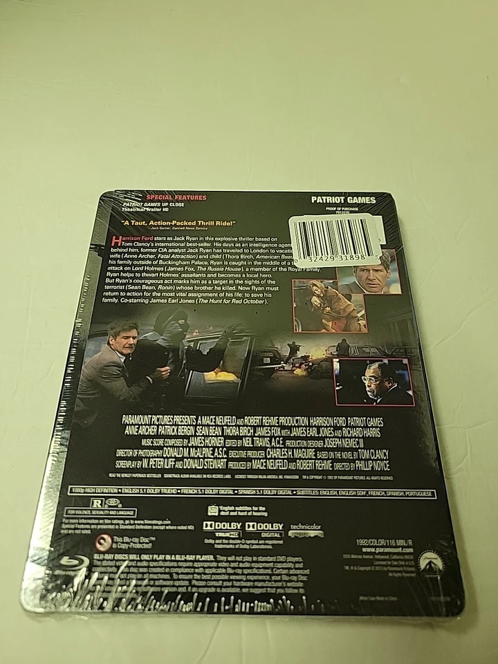 Patriot Games (Steelbook) (Blu-ray) Brand New sealed ships NEXT DAY with trackin Foto 2 de 3