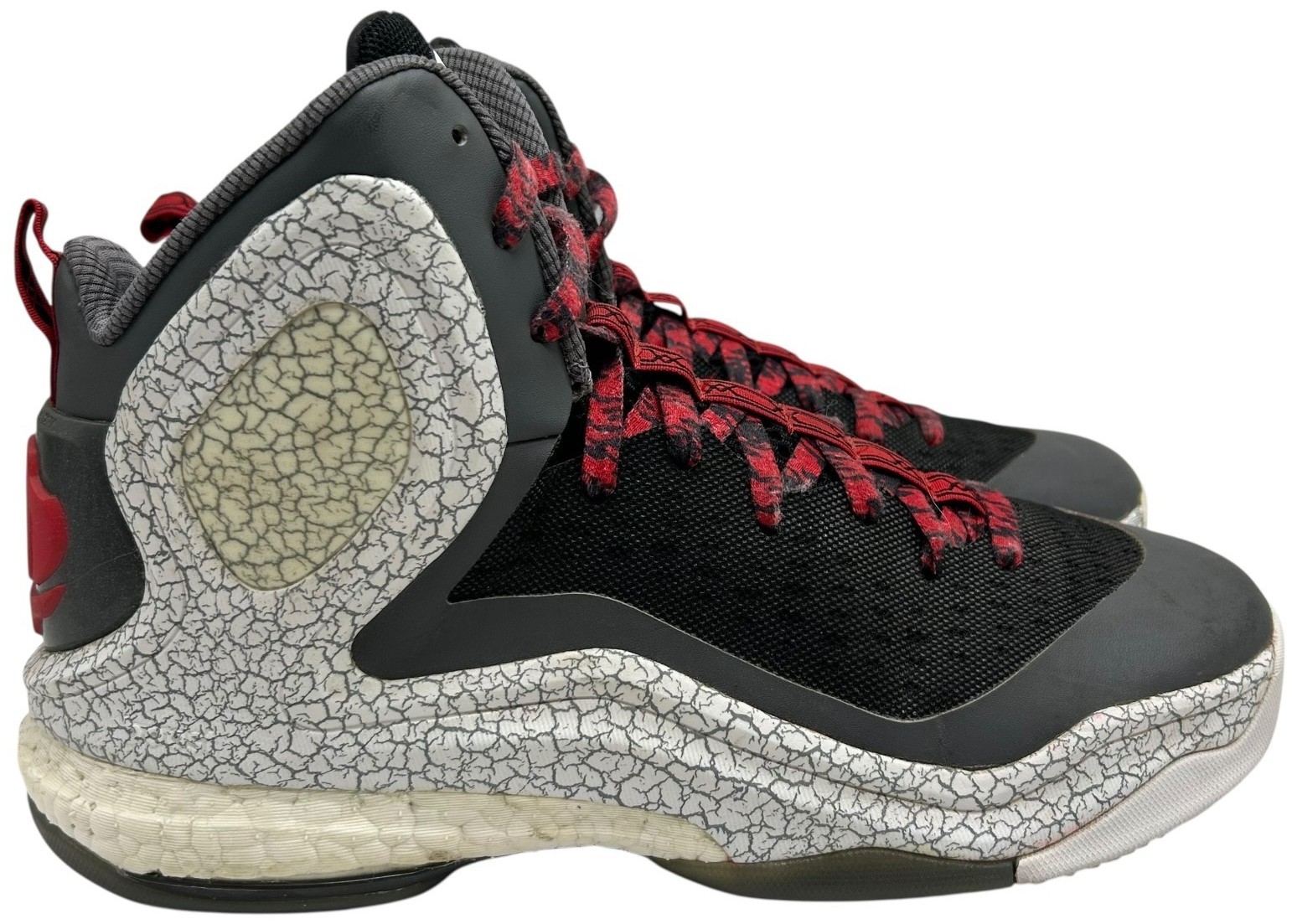 Size 11.5 Men\'s Adidas D Rose 5 Boost Black & White Basketball Shoes ART C76546 Adidas D Rose 5 Boost Black White Glow Basketball Shoes For  main image 2