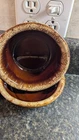 Vintage 1960's Hull Brown Drip Ovenproof 5" Cereal Fruit Soup Salad Bowls Set3