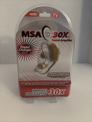 MSA 30X Sound Amplifier Rechargeable Hearing Device NEW As Seen On TV New Sealed
