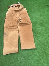 Carhartt Bib Overalls Mens 42x30 Brown Duck R03 Arctic Quilt Lined USA